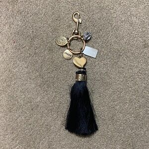 Chico's Elegant Black and Gold Heart Keychain